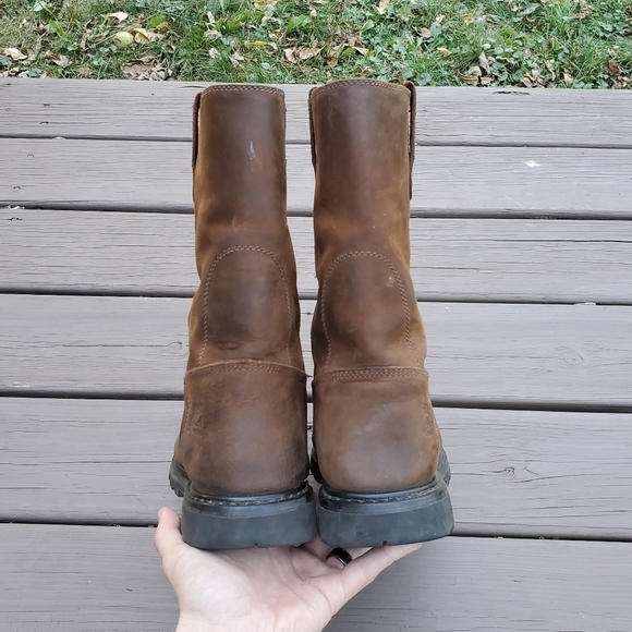 CAT Caterpillar Revolver Brown Oiled Leather Distressed Work Boots 13 WIDE - Picture 4 of 9